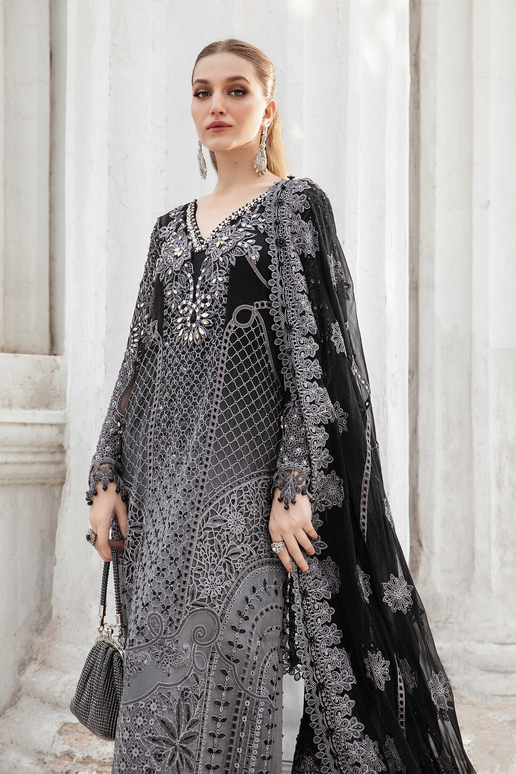 Maria B Embroidered Luxury Chiffon Suit
