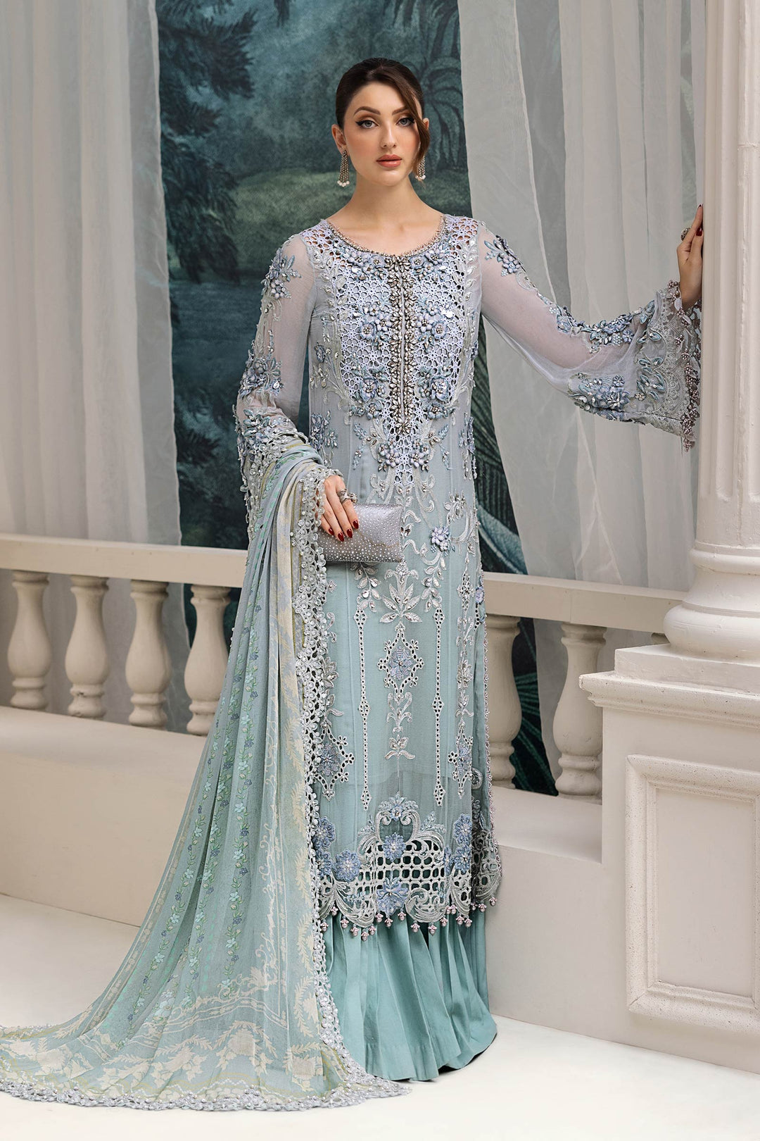 Maria B Embroidered Chiffon Suit