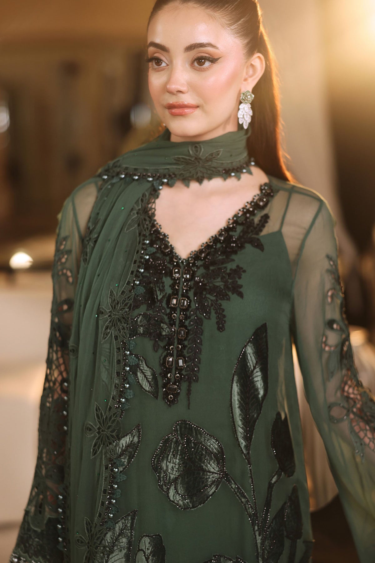 Maria B Embroidered Luxury Chiffon Dress