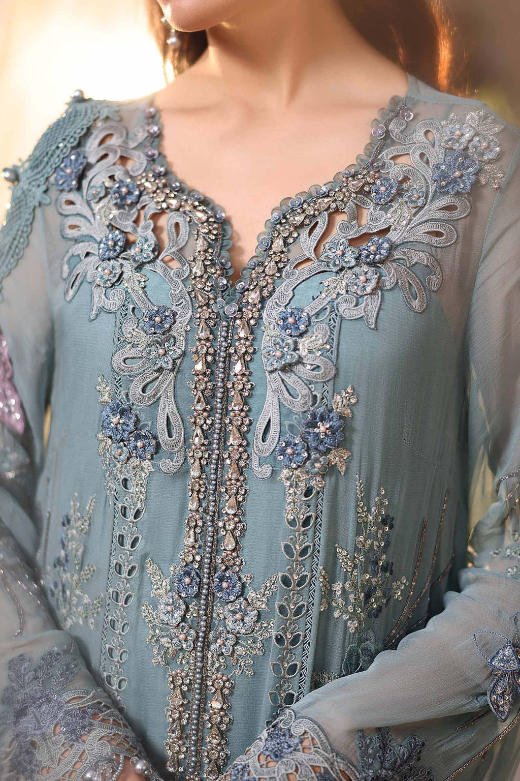 Maria B Embroidered Luxury Chiffon Dress
