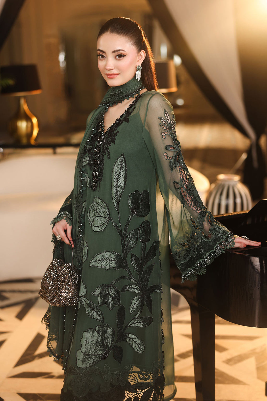 Maria B Embroidered Luxury Chiffon Dress