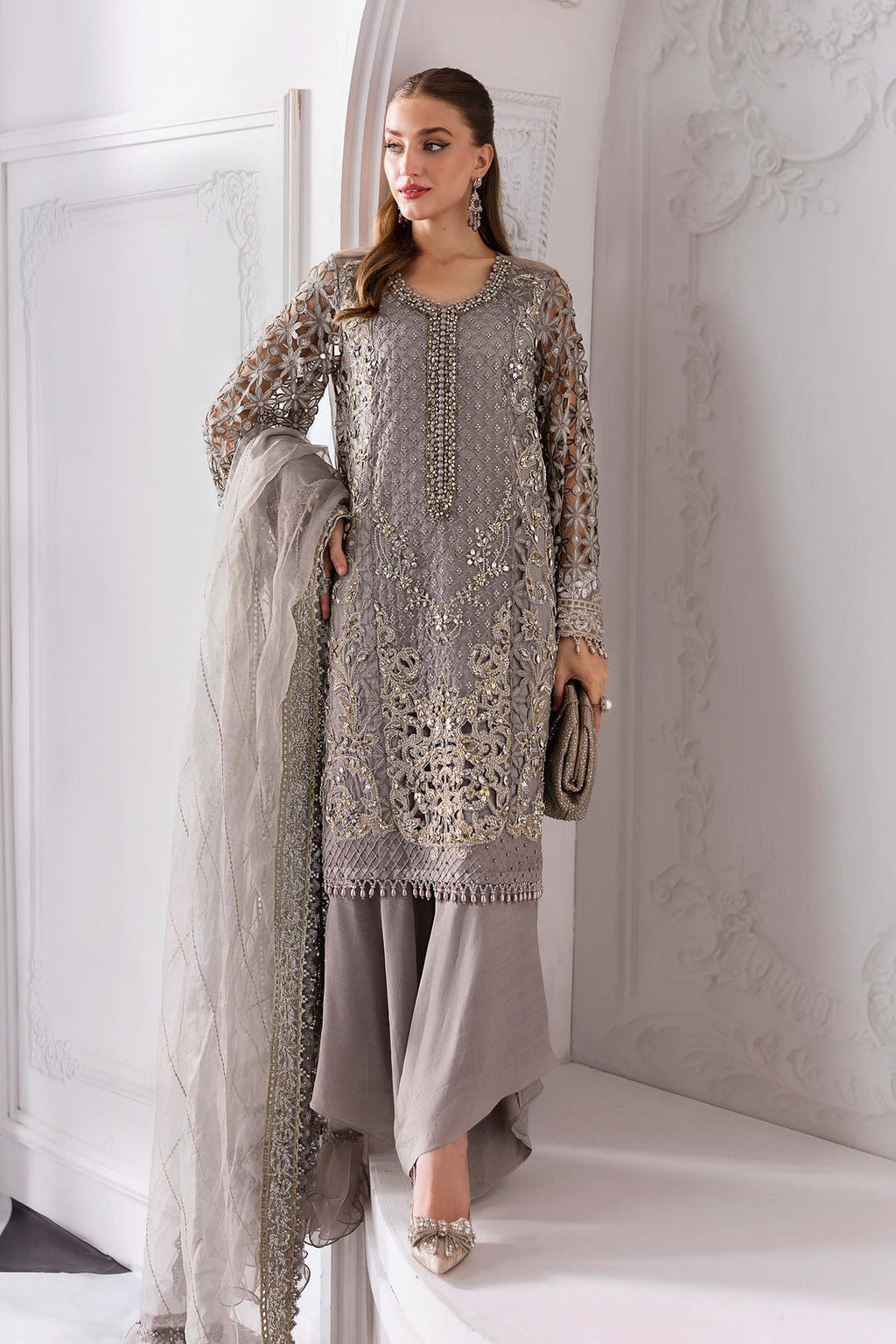 Maria B Embroidered Organza Suit