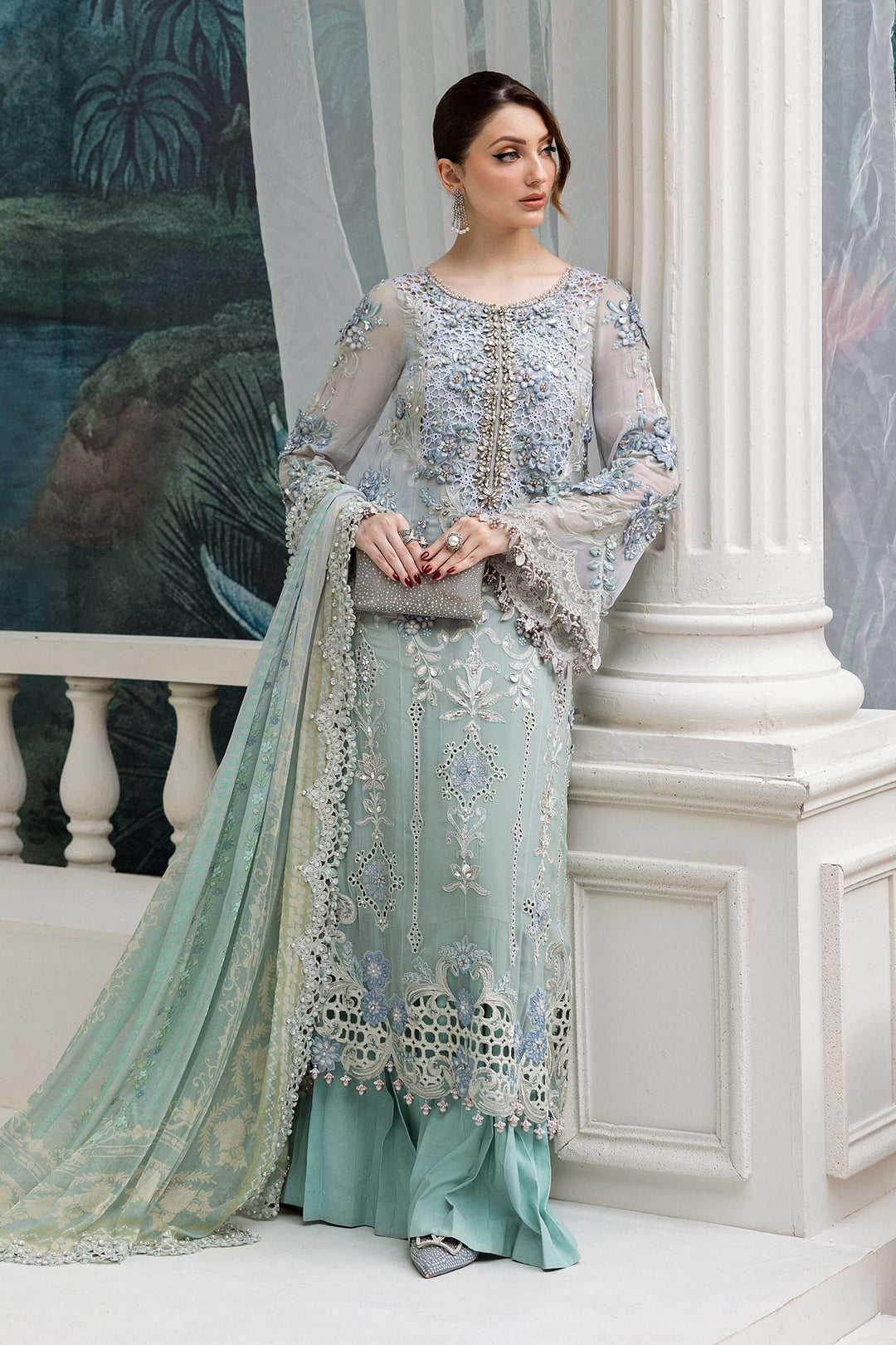 Maria B Embroidered Chiffon Suit