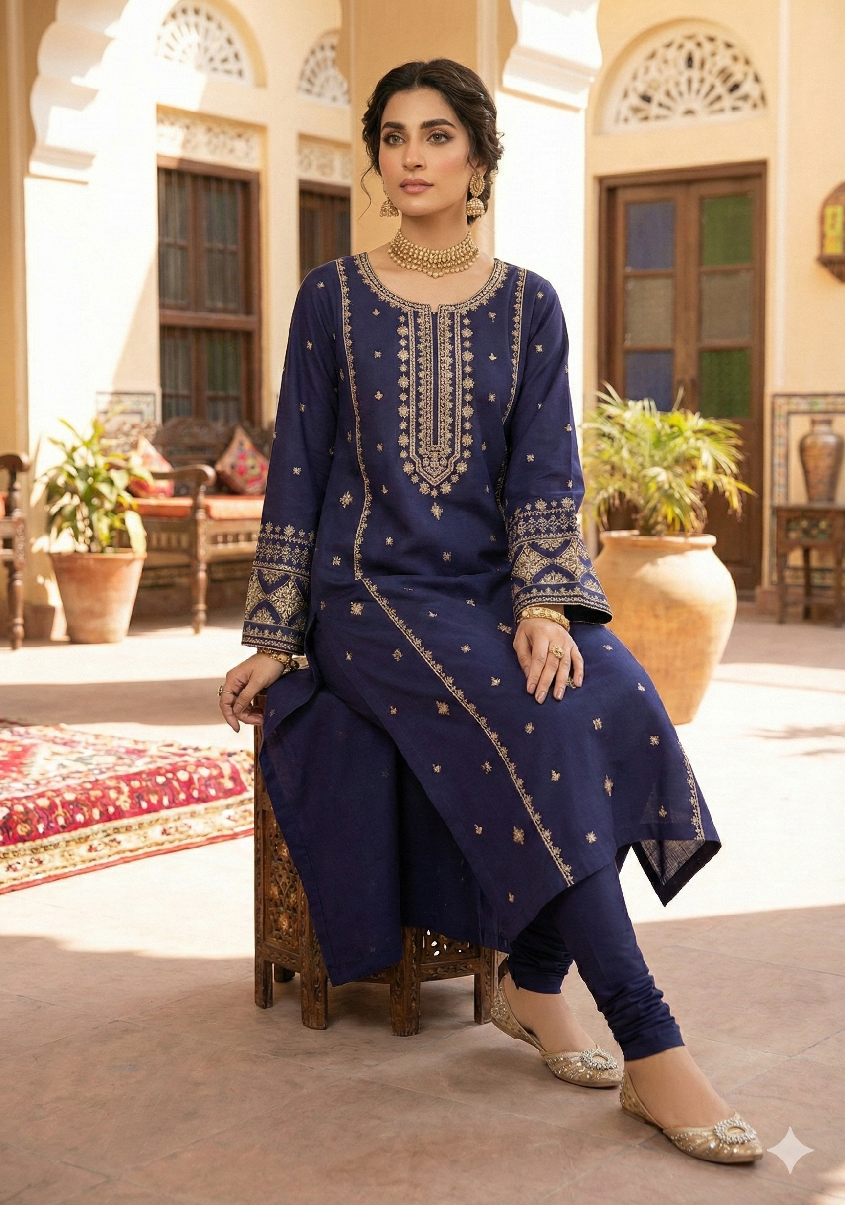 Embroidered Karandi 2 pcs