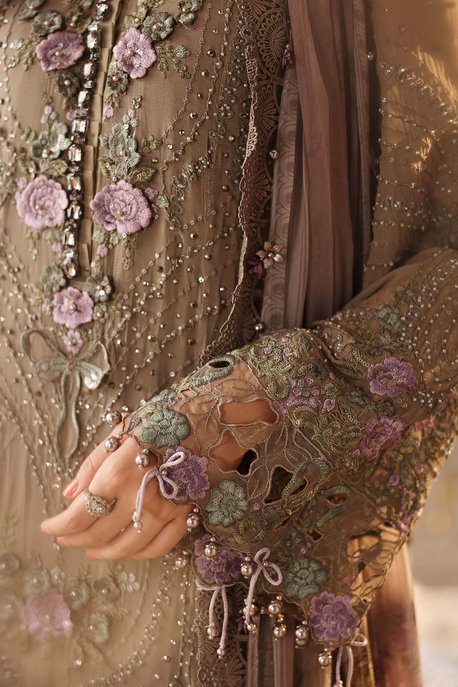Maria B Embroidered Chiffon Dress