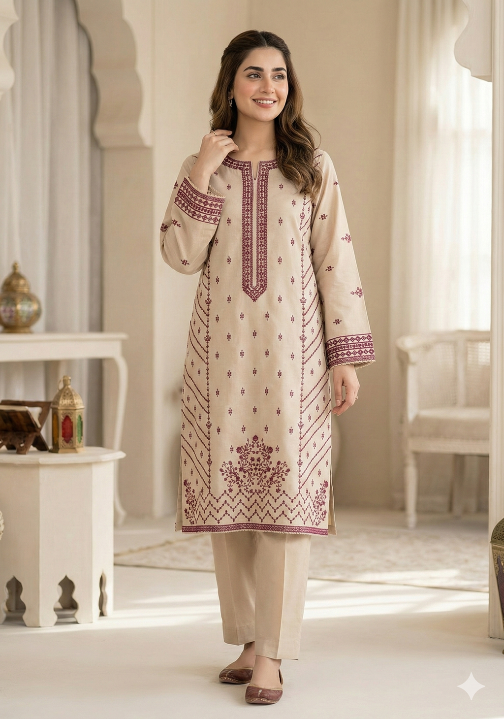 Embroidered Karandi 2 pcs