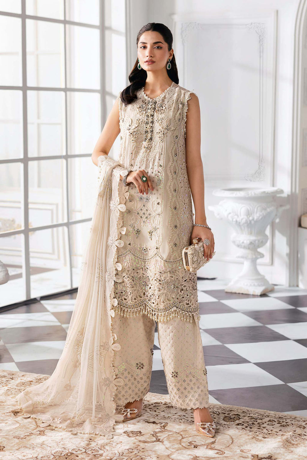 Maria B Embroidered Chiffon Suit