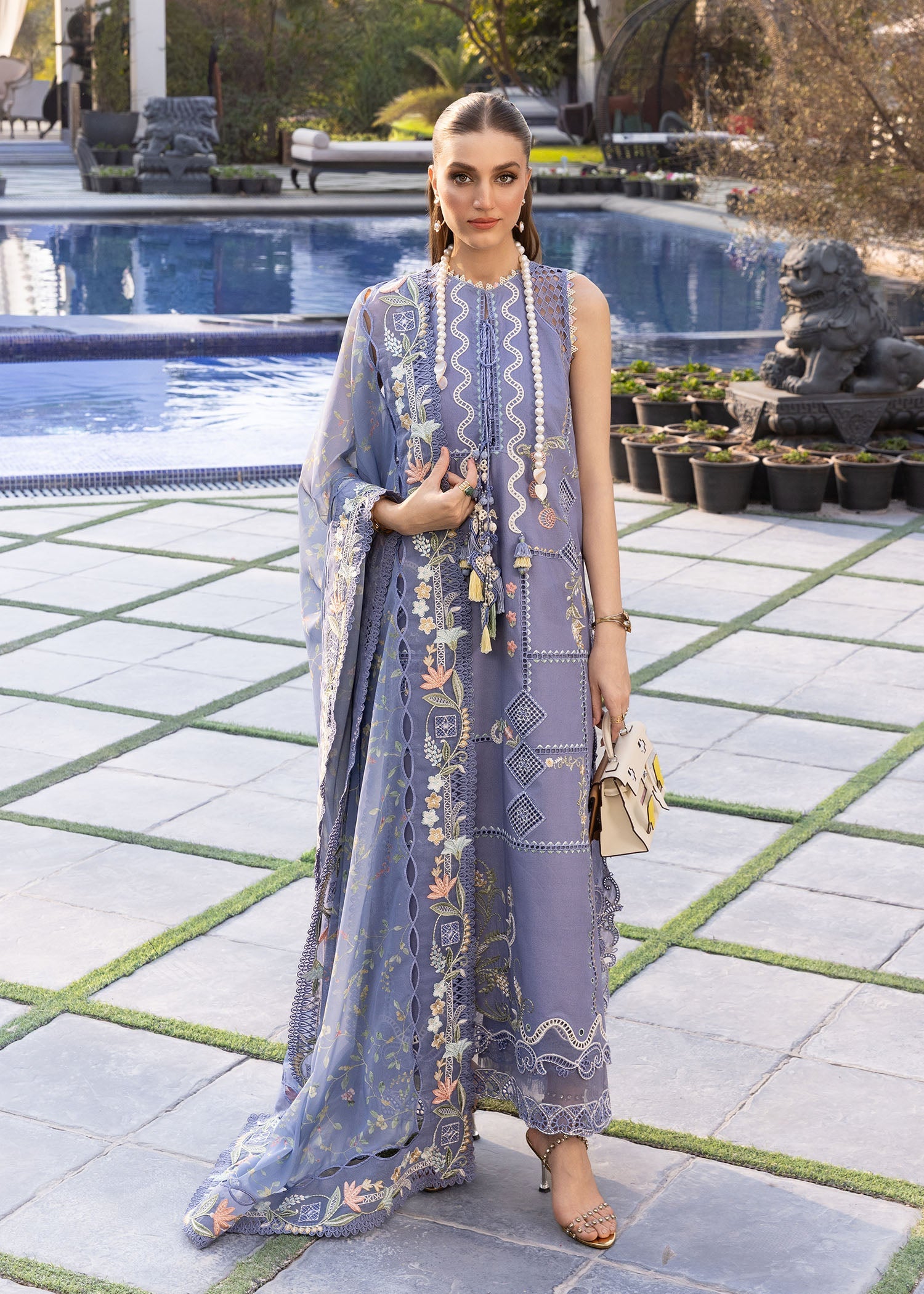 Crimson Embroidered Luxury Lawn