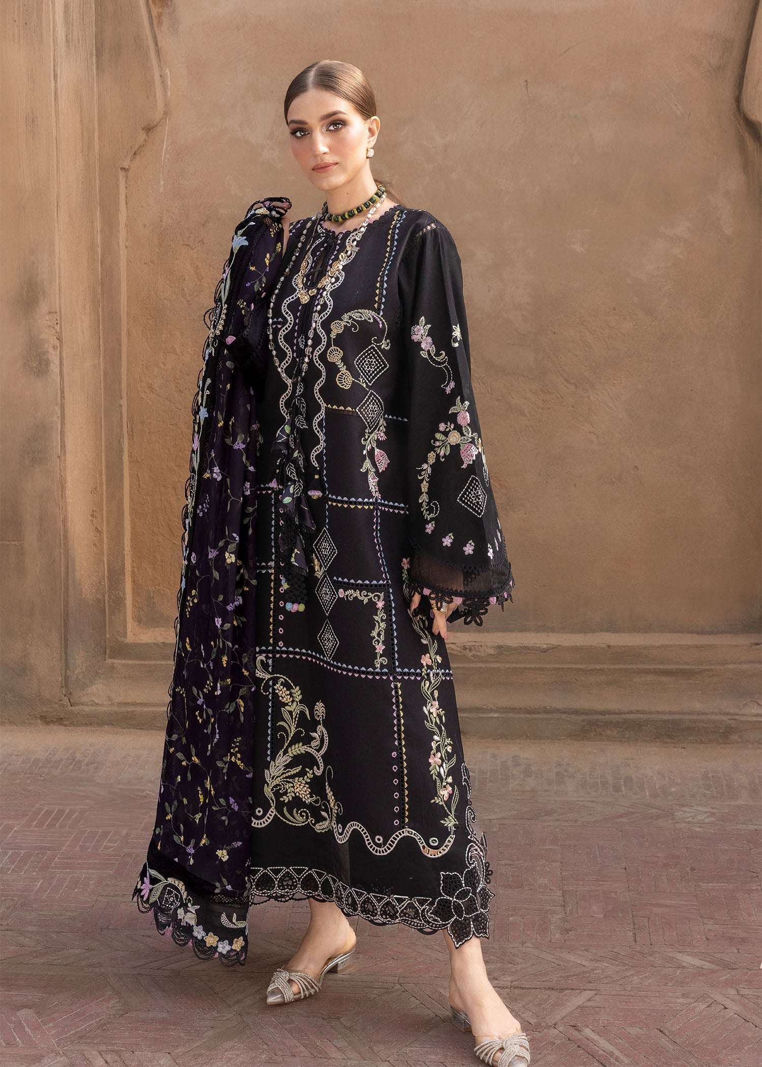 Crimson Embroidered Luxury Lawn