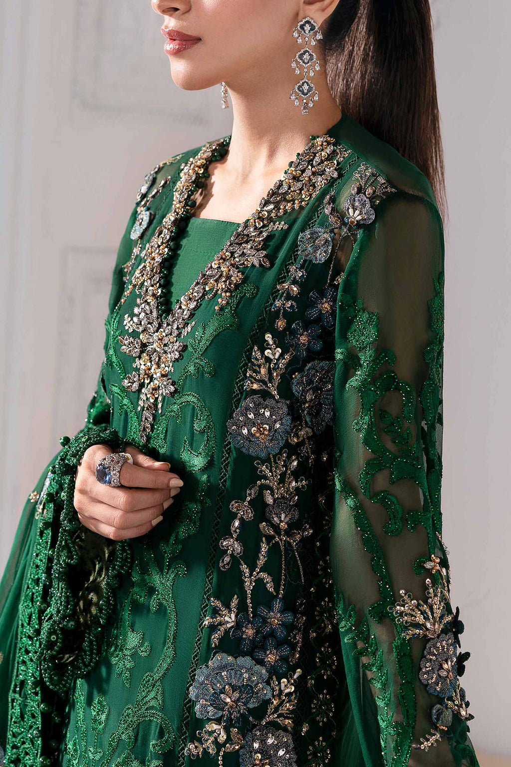 Maria B Embroidered Chiffon Suit