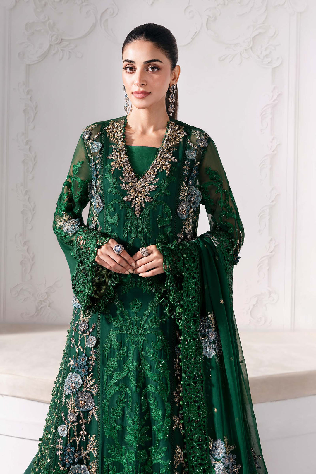 Maria B Embroidered Chiffon Suit